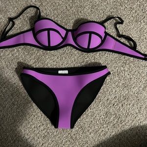 purple bikini, top and bottom